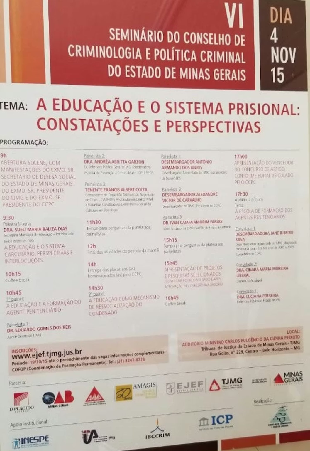 Seminário A Educação e o Sistema Prisional